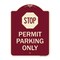Signmission Stop Permit Parking With StopHeavy-Gauge Aluminum Architectural Sign, 24" x 18", BU-1824-22863 A-DES-BU-1824-22863 - alternate 1